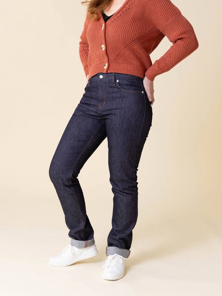 Pantalon chaud magique denim brut femme