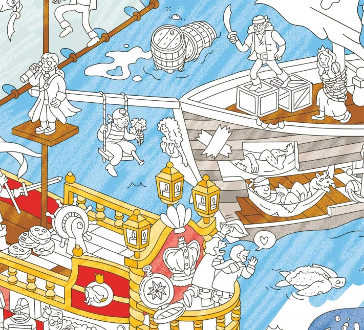 Omy | Poster à colorier -  Pirates