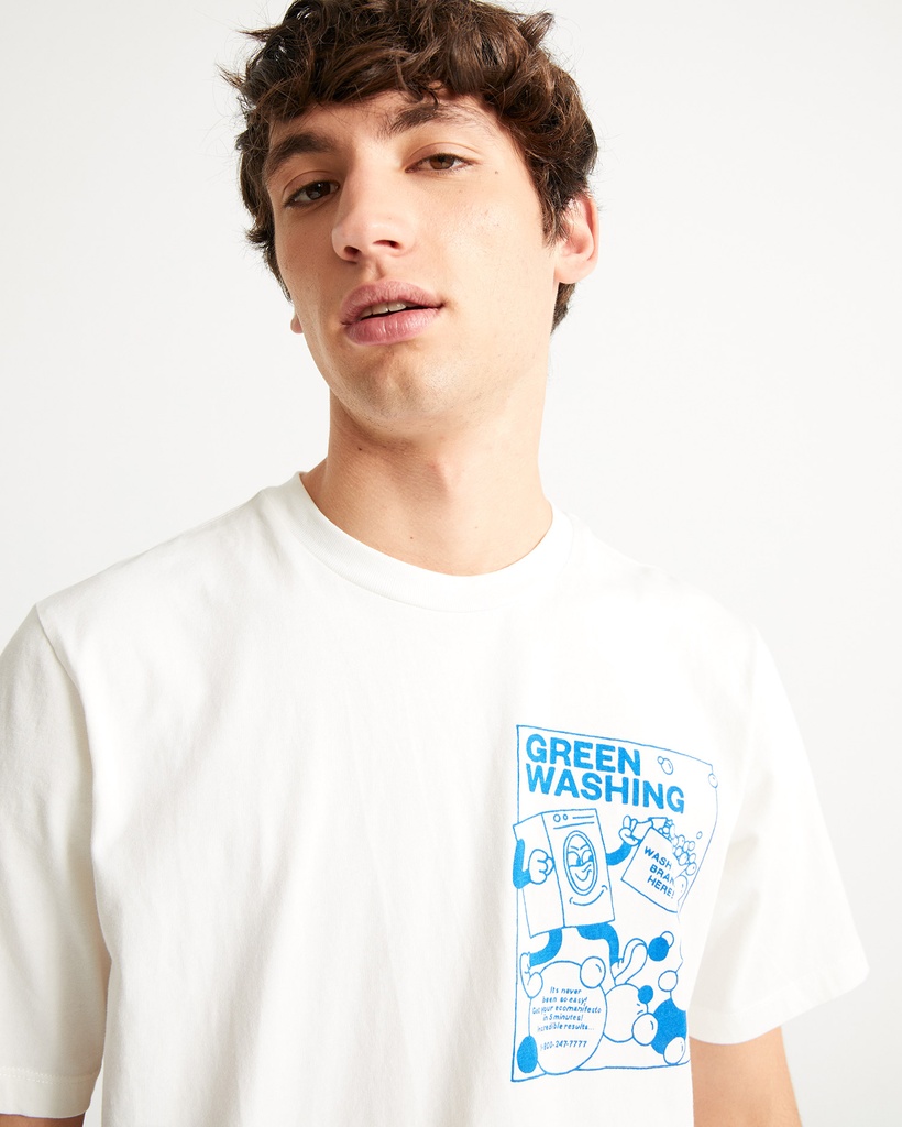Thinking Mu | T-shirt Green Washing - White