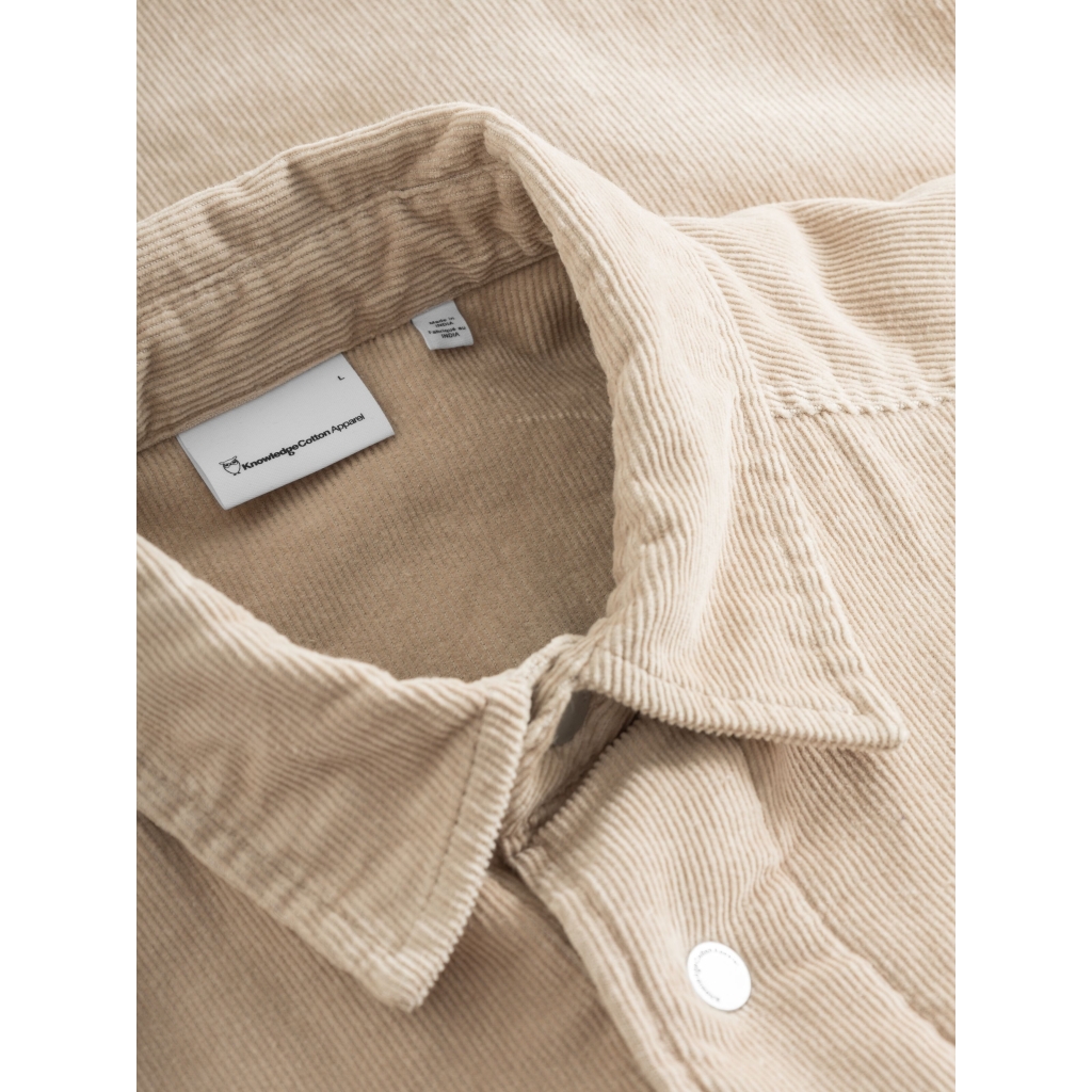 Knowledge Cotton Apparel | Corduroy overshirt - GOTS/Vegan - Light Feather Gray