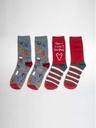 Thought |  Sweet Christmas Bamboo Socks In A Bag Multi | 4-7