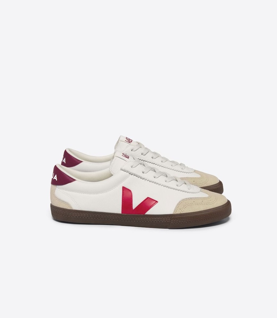 Veja | Baskets Volley Leather White Pekin Bark - Femme