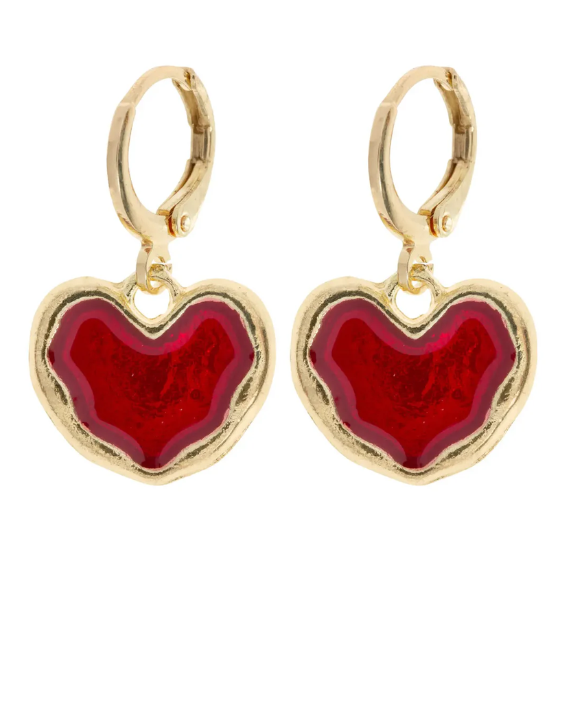 Timi | Scarlett - Red Heart Hoop Earring