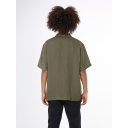 Knowledge Cotton Apparel | Chemise Manche courtes en lin - Burned Olive