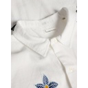 KNOWLEDGE | Shirts - Box fit short sleeve shirt with embroidery - GOTS/Vegan - Egret