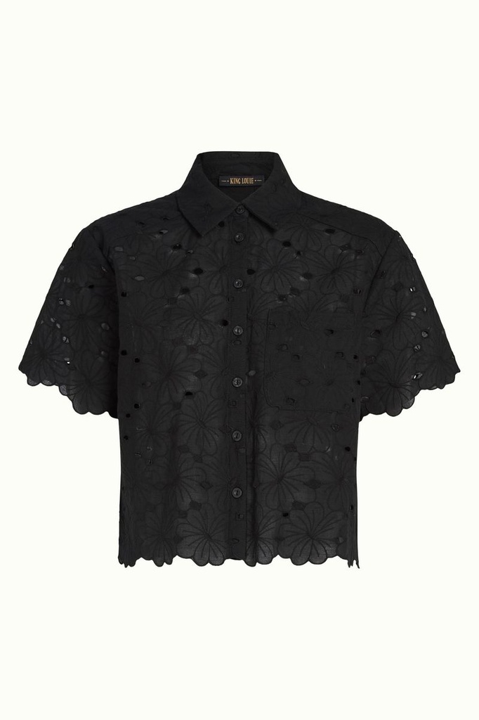 KING LOUIE | Chemise Evelina en broderie anglaise - noir