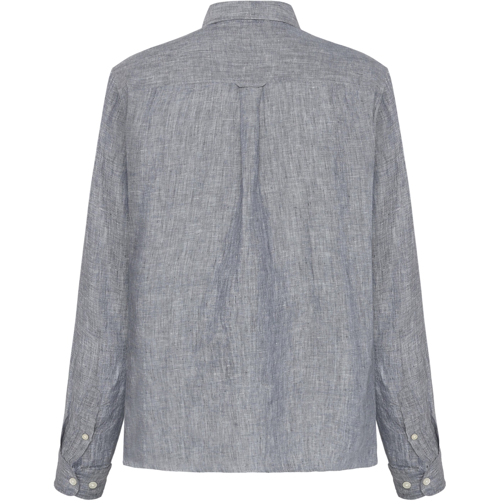KNOWLEDGE | Chemise à manches courtes en lin - Vintage Indigo