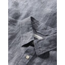 KNOWLEDGE | Chemise à manches courtes en lin - Vintage Indigo
