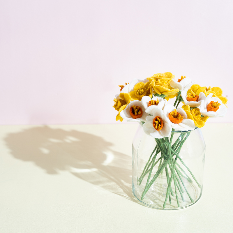 Aveva Design | Fleur en Laine éternelle, Narcissus yellow