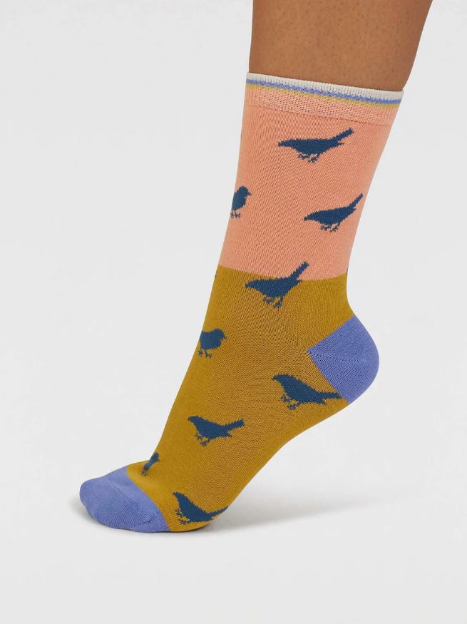 THOUGHT | Chaussettes femme Birdie - Coral orange