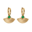 Timi | Boucles d'oreilles Adira - Eventails verts