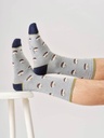 THOUGHT | Chaussettes - Mens Christmas Pudding Bamboo Cracker Gift Box Of Two - Grey Marl/Navy Blue