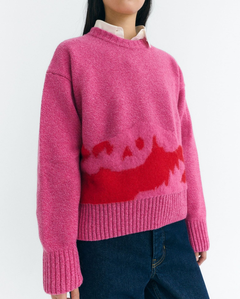 THINKING MU | PETRA KNITTED SWEATER - PINK 