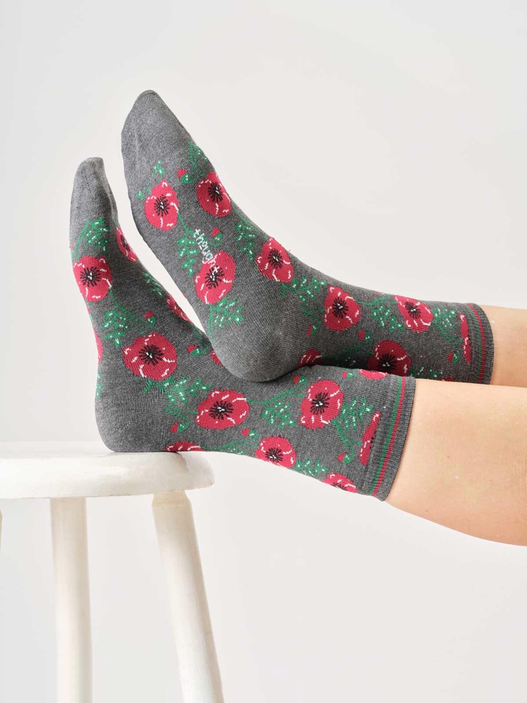 THOUGHT | Coffret de 4 chaussettes - Floral - Dark Grey/Green/Black/Grey Marl