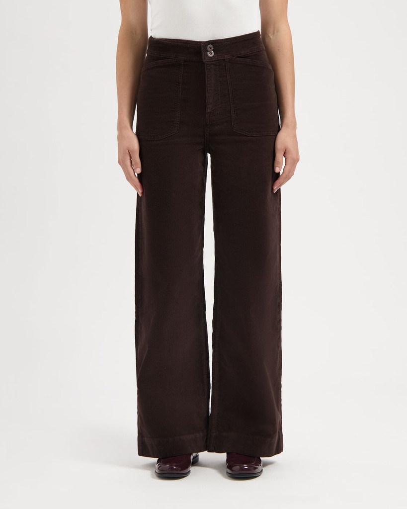 Kuyichi | Farrah Worker Corduroy - Deep Brown