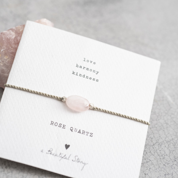 A Beautiful Story | Bracelet Gemstone - Rose Quartz Silver