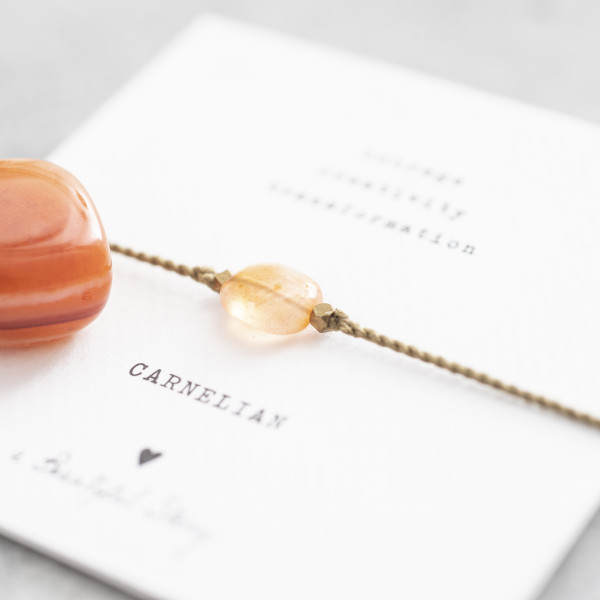A Beautiful Story | Bracelet Gemstone - Carnelian Gold