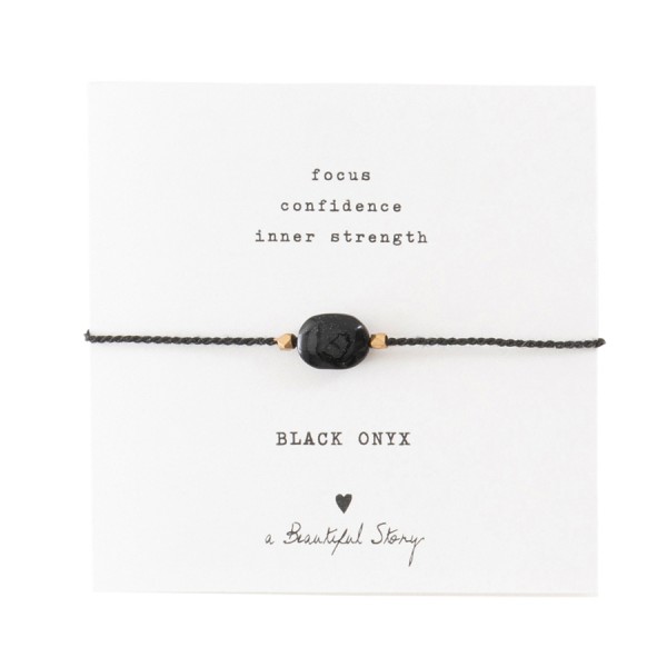 A Beautiful Story | Bracelet Gemstone - Black Onyx Gold