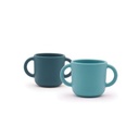 Ekobo | Bambino Silicone - 2 Tasses d'apprentissage en silicone - Blue Abyss / Lagoon