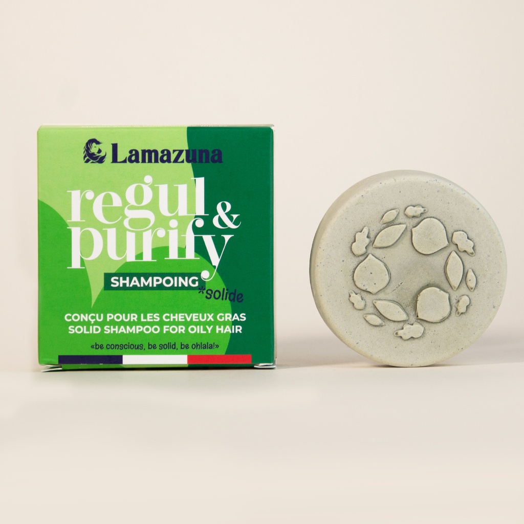 Lamazuna | Shampoing solide cheveux gras - PURITY Argile verte et spiruline