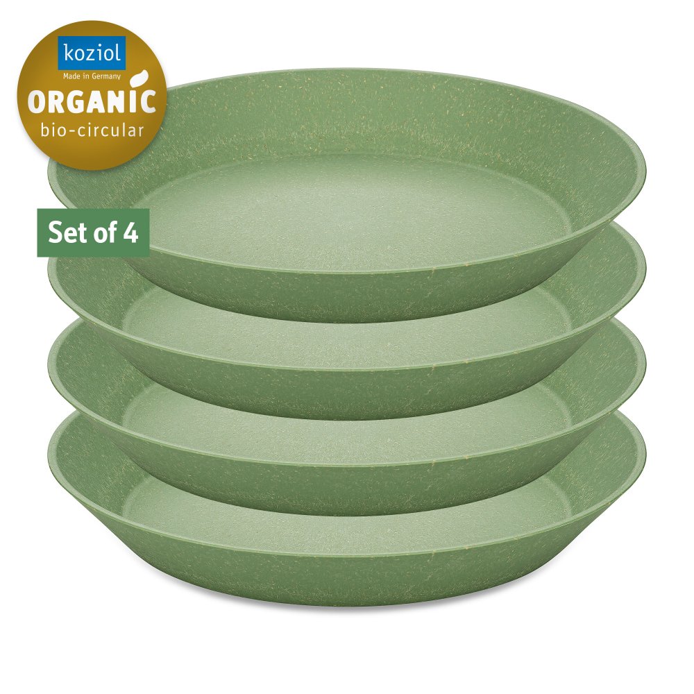 Koziol | Set de 4 Assiette creuse 240mm - Nature leaf green