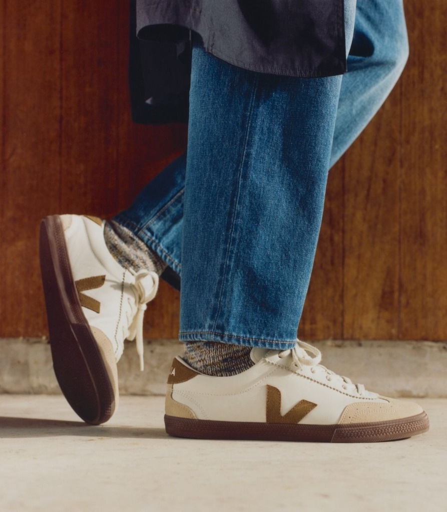 Veja | Baskets Volley Leather White Tent Bark - Homme