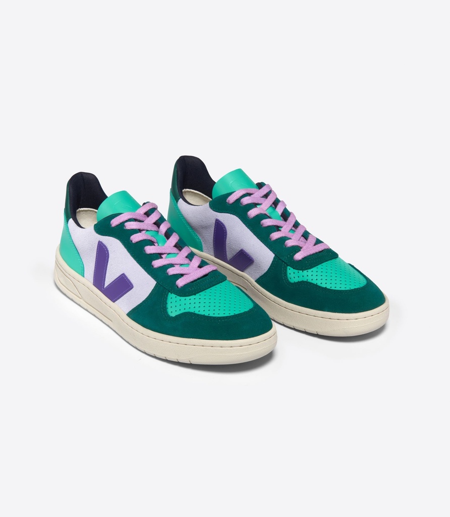 VEJA | Baskets V-10 Multico Swan Purple Pierre- Femme