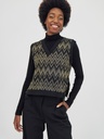 [YEY-W24W-42239-Black] MADEMOISELLE YEYE | Pull à manches courtes Lightheard - Black/Gold (-XS-)