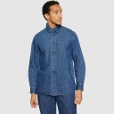 [KCA-W24M-1290003-3059] Knowledge Cotton Apparel | Chemise Loose Denim - Dark Blue Denim ( -S-)