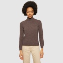 Knowledge Cotton Apparel | Pull col roulé en laine - Demitasse Brown