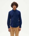 THINKING MU | Chemise en micro velours bleu foncé Ant