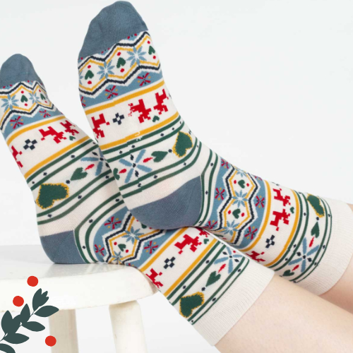 THOUGHT | coffret chaussettes femme christmas fairisle in a bag - multi