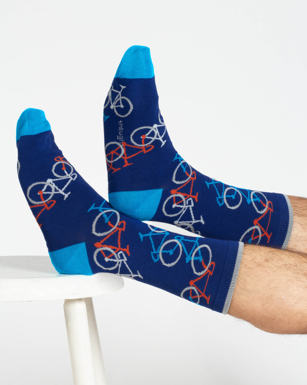 THOUGHT | coffret cadeau chaussettes homme bicycle bamboo crew - Blue