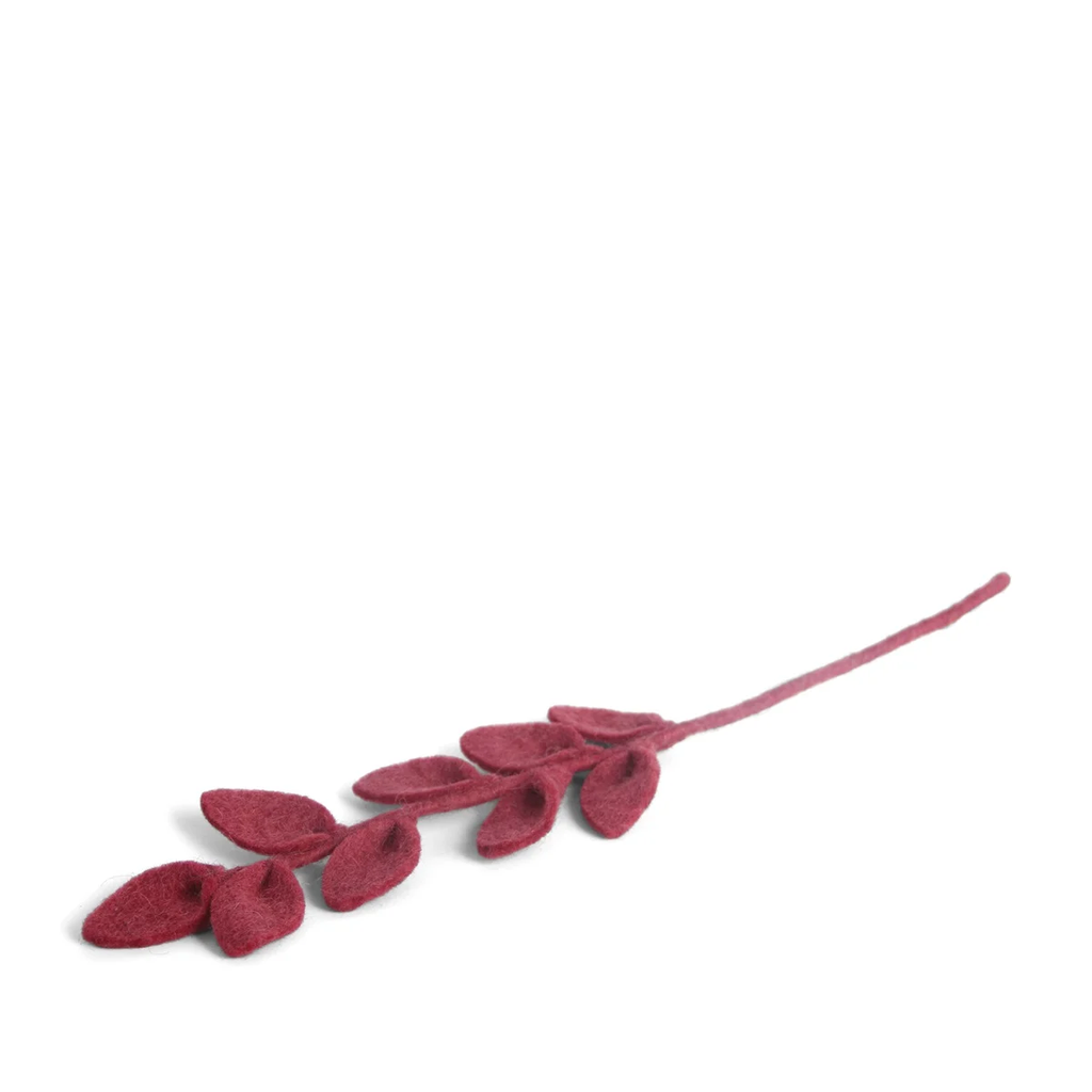 GRY &amp; SIF | Fleur en laine bouillie - Leaf Branch Sharp Red