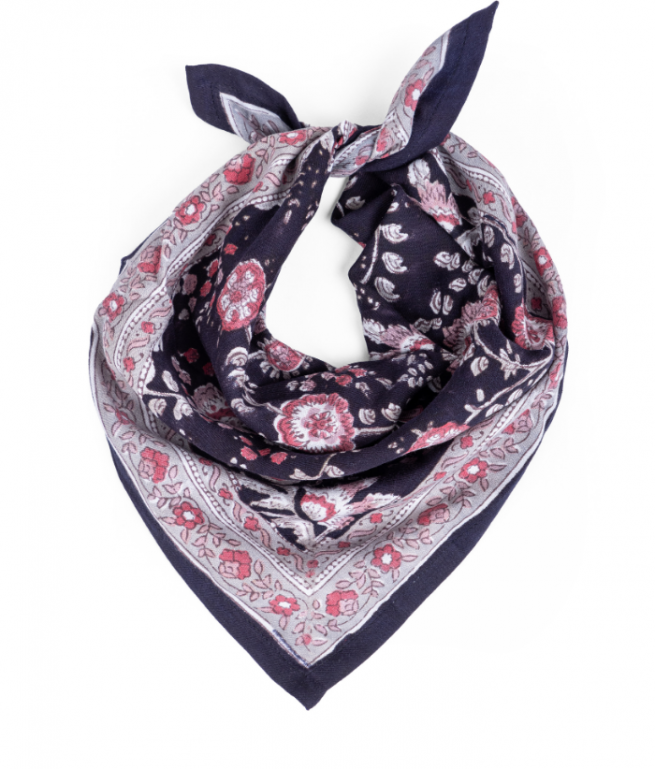 Bindi Atelier | Petit foulard -  Capri Minuit