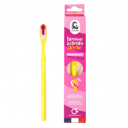 Lamazuna | Brosse à dents rechargeable - Extra Souple - Jaune