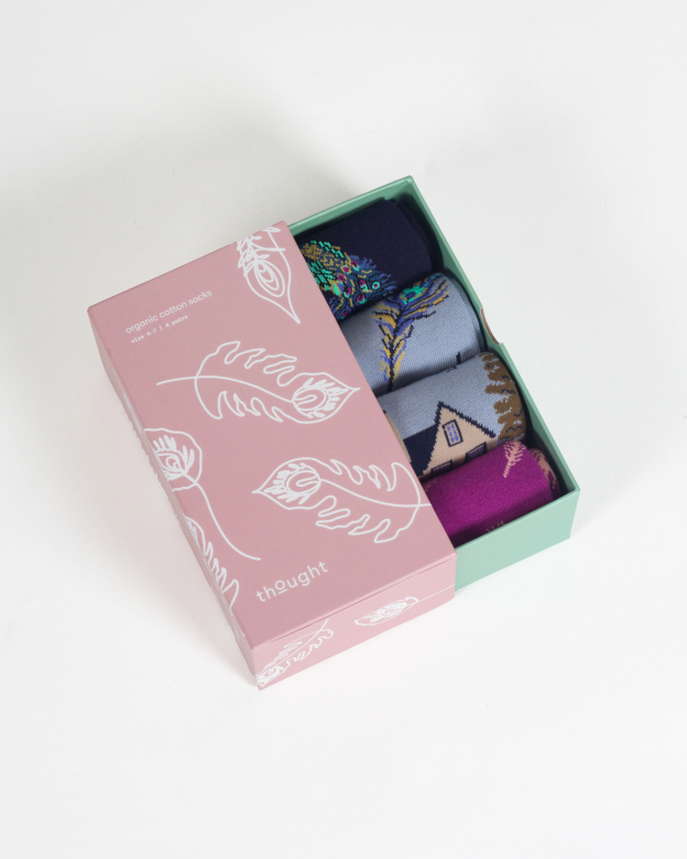 THOUGHT | coffret chaussettes femme Peacock - purple multi