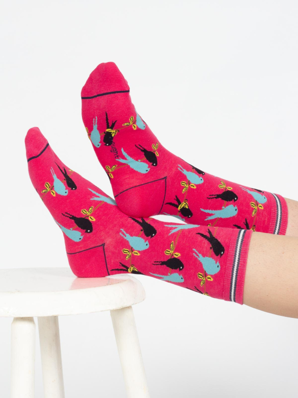 THOUGHT | chaussettes femme lovebird - coral 