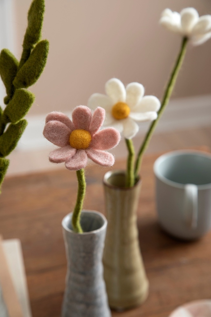 GRY &amp; SIF | Fleur en laine bouillie - Anemone Dusty Rose