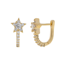 Timi | Boucles d'oreilles Aurora - Rectangular Crystal Star Hoop Earrings