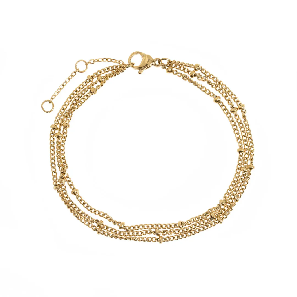 Timi | Bracelet Mika -  Triple Chain Bracelet Stainless Steel - Gold