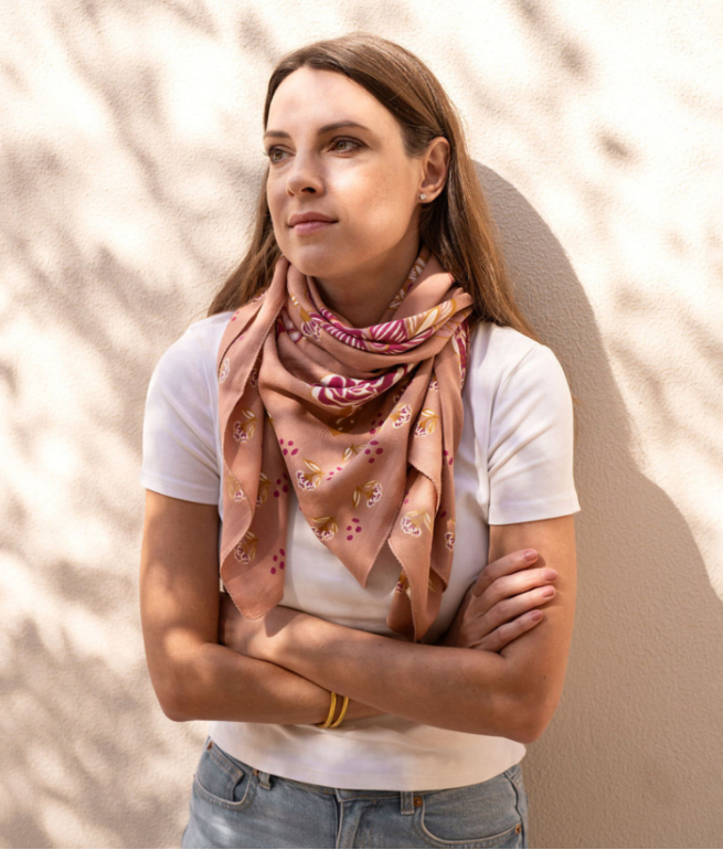 Bindi Atelier | Grand foulard indien - Mindi Rose