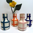 [CUB-0923-2] Casa Cubista | Mini vase en céramique - Grid (Blue )
