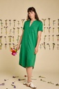 [GRA-S25W-GRSS25BOUL002] GRAINE | Robe en coton biologique Bouleversement - Vert gazon ( -S-)