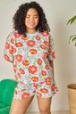 [WAJ-25PYJCRBTXS] WE ARE JOLIES | Pyjama court en coton biologique - Rosa Bleu Ciel (-XS-)