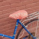 Kikkerland | Housse de selle de vélo - Motif Vichy rouge