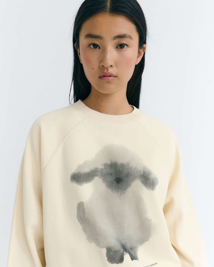 THINKING MU | Sweatshirt Cloud Sheep Bonnie - White