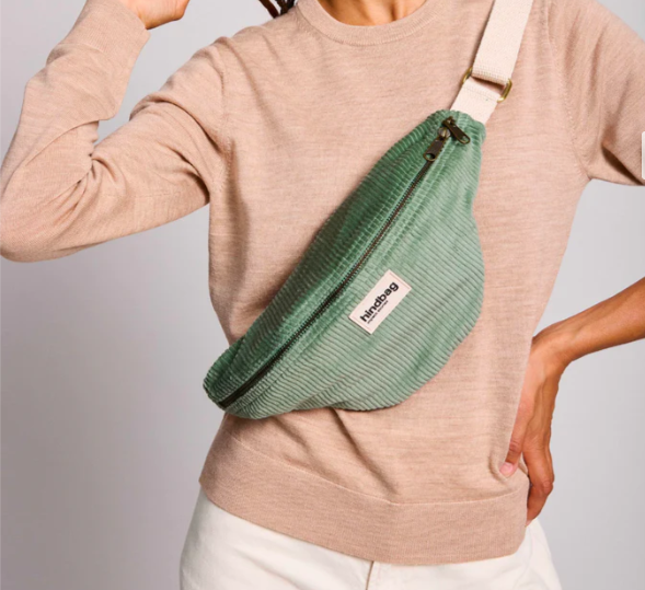 HindBag | Banane Olivia - Velours Vert d'eau 