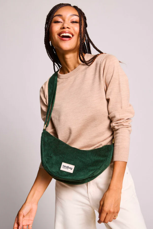 HindBag | Sac banane Demi Lune - Andrea Velours Sapin 