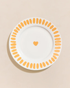 EMOI-EMOI | L'assiette Coeur jaune en porcelaine - 26 cm